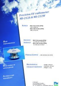 MS-212A & MS-212W Precision UV Radiometers