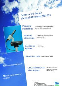 MS-093 Capteurs de dure d'ensoleillement