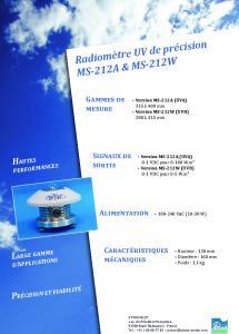 MS-212A et MS-212W Radiometres UV de Prcision