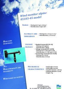 Wind monitor HD alpine datasheet