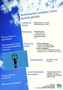 2D ultrasonic anemometer