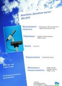 MS-093 Sunshine duration meter